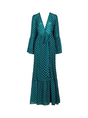 BSB Maxi Dress Green Polka Dot Brand New with Tags