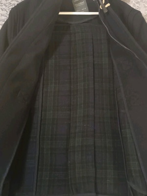 Pull& Bear coat used, dark blue with checkered lining