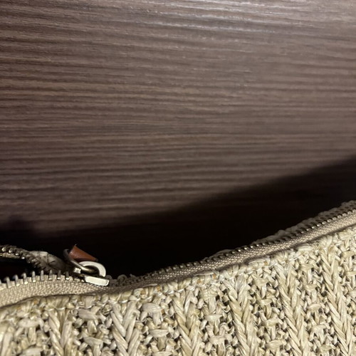 Francinel crossbody bag like new, beige and brown straw