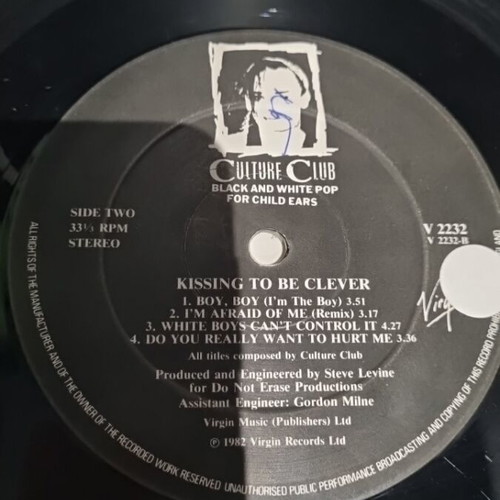 Culture Club Kissing to Be Clever vinyl used