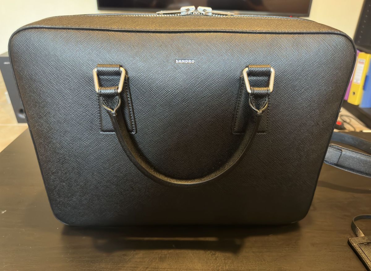 Sandro saffiano leather discount briefcase