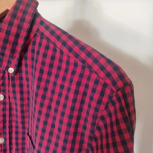 Gap checked shirt size M like new, pink and blue cotton