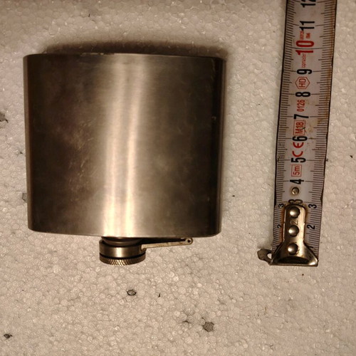 Vintage metal flask restored