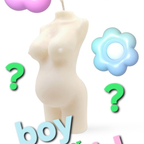 Κερί φυτικό για gender reveal σε σχήμα εγκύου καινούργιο