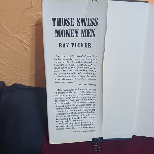 Those Swiss Money Men book like new by Ray Vicker