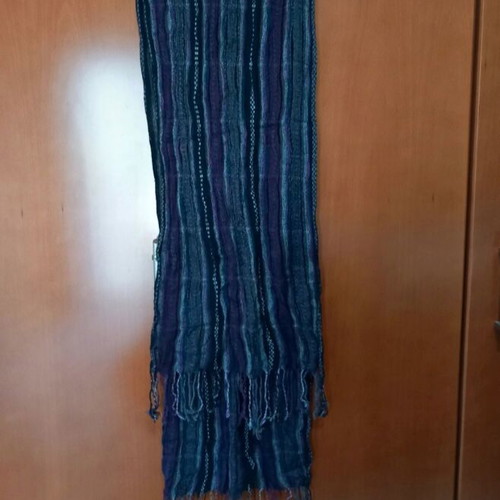 Scarf like new, multicolor, viscose-cotton, gray and purple