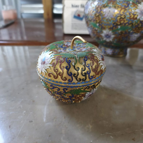 Cloisonné set like new condition