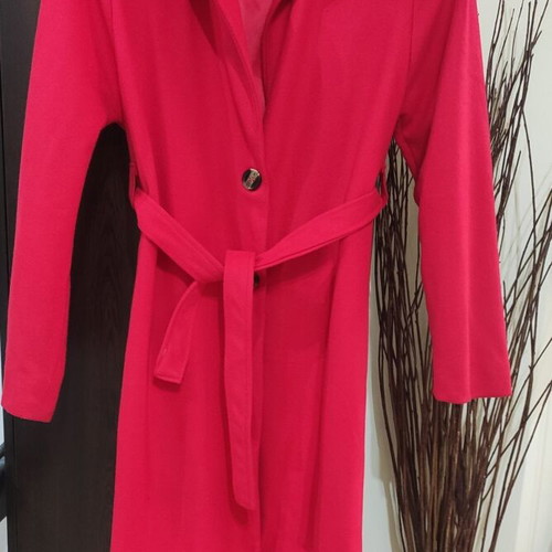 Red coat like new, size M-L loose and roomy