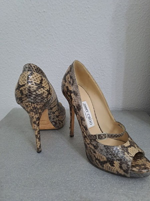 Γόβες Jimmy Choo δερμάτινες snake skin σαν καινούργιο, 37,5