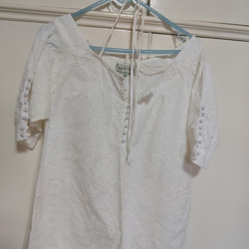 Women's cotton blouse used, white, loose fit, sizes L and XL