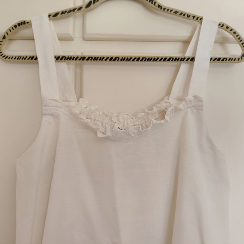 Grace & Mila white linen top Large like new