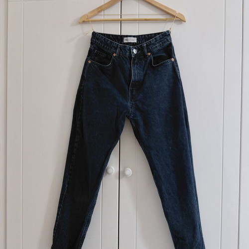 Denim pants Zara mom style dark blue like new