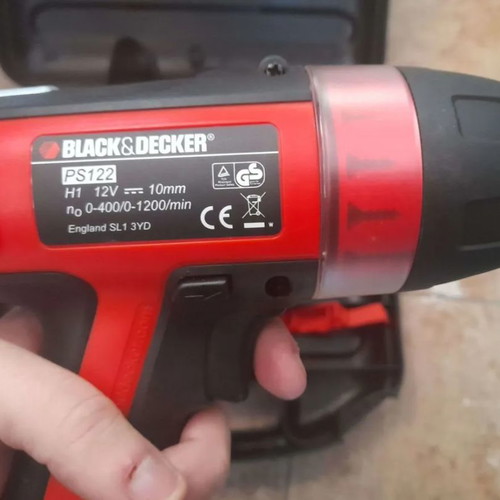 Black&Decker 12V Cordless Hammer Drill Set with 2 Batteries New