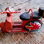 Decorative metal Vespa used