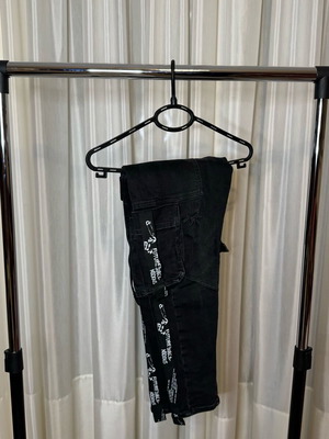 Casual cargo παντελόνι Zara μαύρο μεταχειρισμένο μέγεθος M