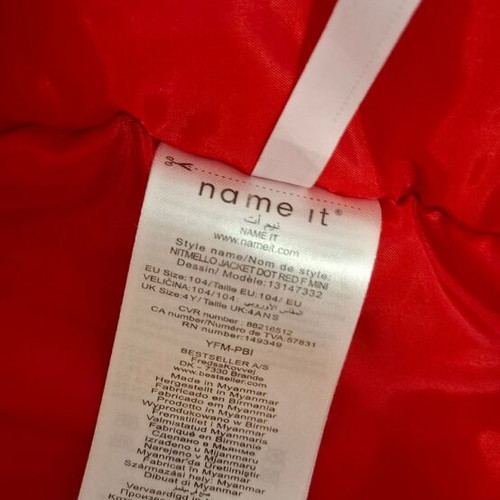 Name It red jacket like new, size 4 years, 104 cm