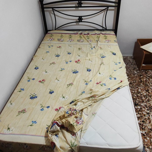 Metal bed with mattress 2x1.20 m semi-double