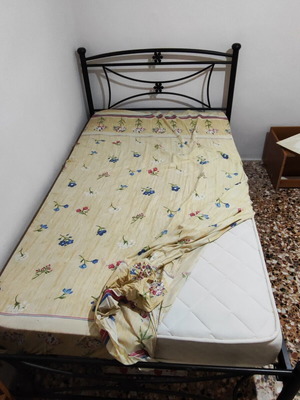Metal bed with mattress 2x1.20 m semi-double