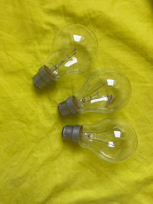 Philips vintage bayonet incandescent bulbs made in Greece, new, set of 3