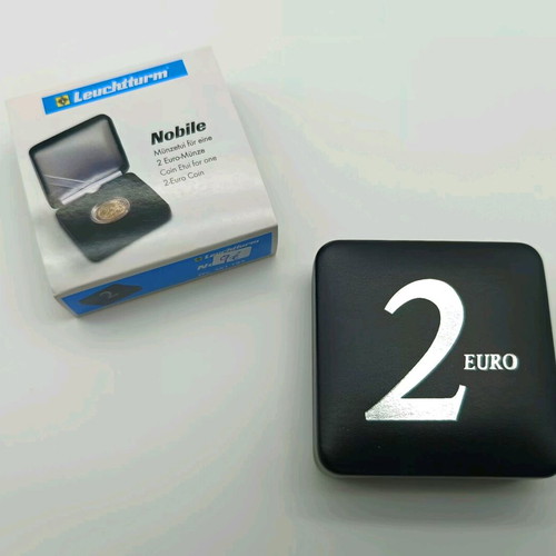 Luxury case for collectible 2 euro new with Leuchtturm capsule