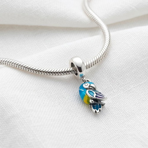 Pandora Jungle Paradise Parrot Charm S925 ALE new, multicolor silver