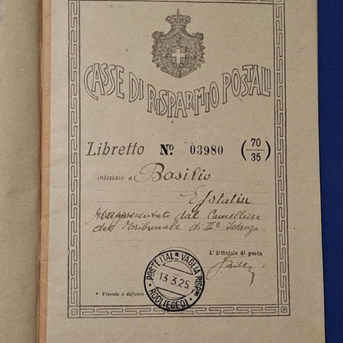 Aegean Rare Italian Postal Savings Booklet Rhodes 1920 used