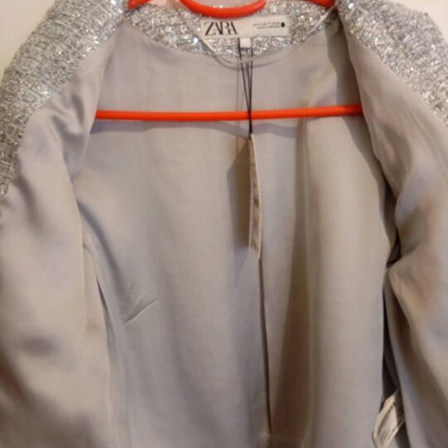 Zara jacket new with grey-silver sequins size S