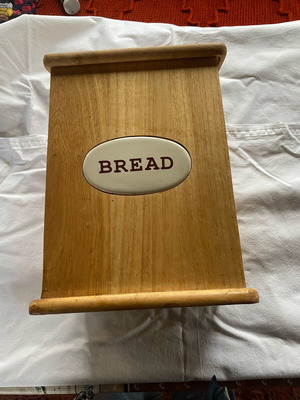 Wooden bread box used, well made and clean