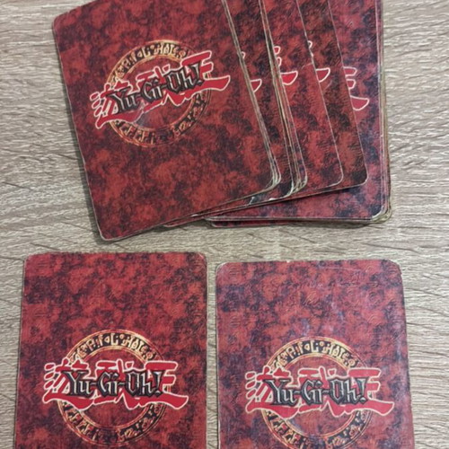 Yu-Gi-Oh! cards used, old collections with 34 green and 32 red backs