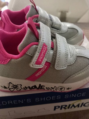 Primigi sneakers size 24 like new, grey with fuchsia details