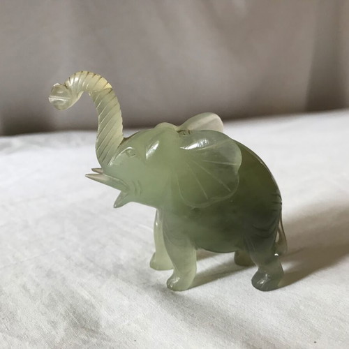 Elephant figurine used, nephrite collectible