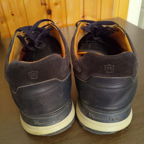Massimo Dutti leather sneakers size 44 used, navy blue