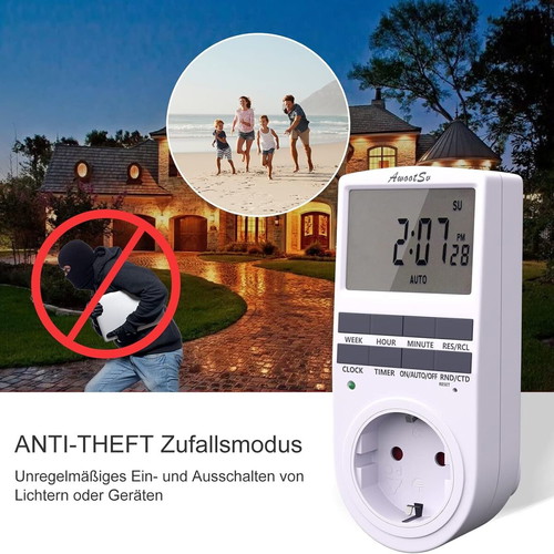Digital weekly timer switch, electronic programmer 230V