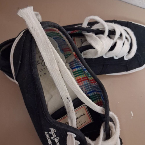 Pepe Jeans canvas sneakers used, size 37, unisex, black