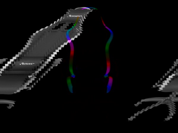 Genesis Trit 500 RGB Καρέκλα Gaming Δερματίνης με RGB Φωτισμό Μαύρη