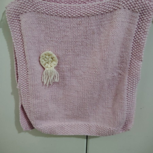Handmade knitted kazaka sweater, pink
