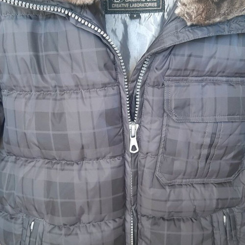 Camaro Puffer Jacket Size S Like New, Black and Grey