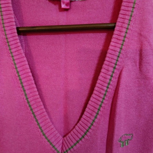 Knitted sleeveless vest spring fuchsia like new, cotton
