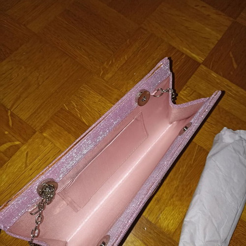 Shoulder bag pink with rhinestones like new
