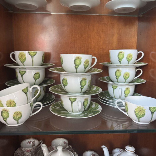 Medard de Noblat Ikebana porcelain coffee and tea set