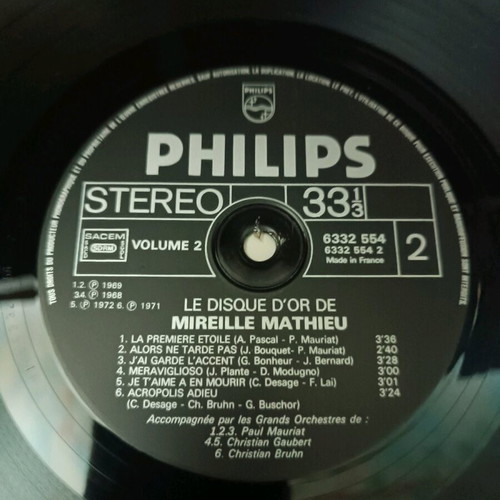 Mireille Mathieu Le Disque D'Or vinyl used