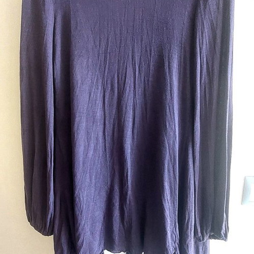 Best Manuel purple sheer cardigan with satin ribbon, size Medium