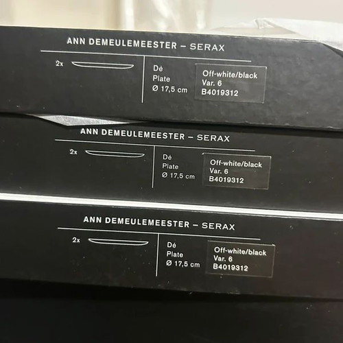 Set of 2 porcelain plates 17.5cm by Ann Demeulemeester for Serax