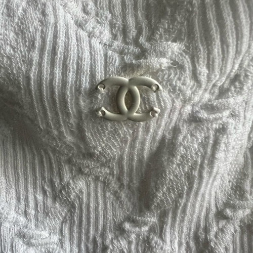 Chanel Classic CC Logo White Knit Tank Top like new, size 40