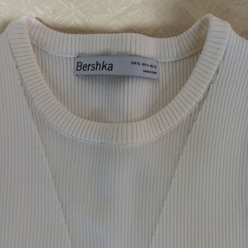 Bershka λευκό ριμπ crop top μέγεθος XS σαν καινούργιο