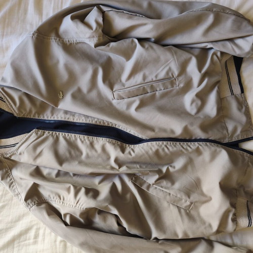 Lacoste reversible men's jacket used, beige and dark blue