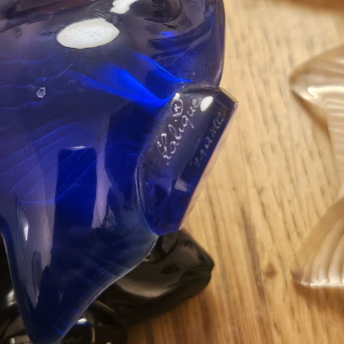 Lalique France crystal fish like new, pack of 8, multicolor