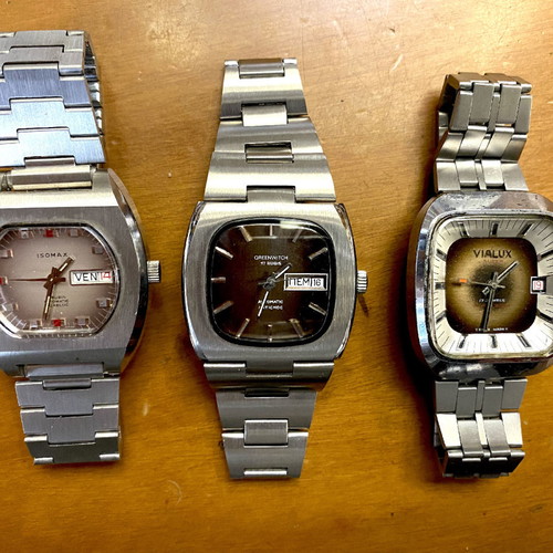 Vintage 3 automatic watches used, working, all together