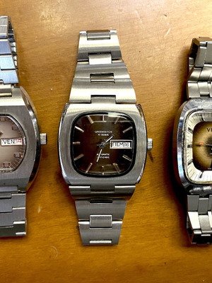 Vintage 3 automatic watches used, working, all together