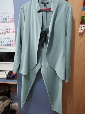 La Aurora women's suit new, green, elastic waistband, unlined jacket